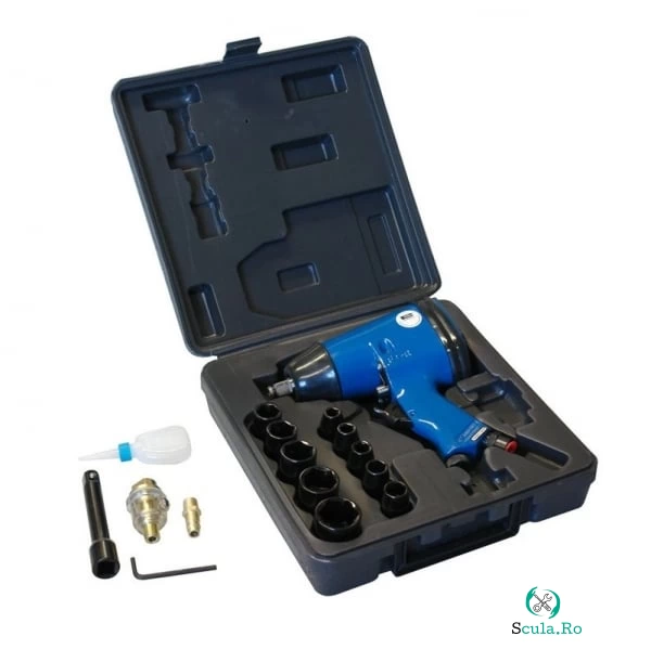 Set pistol pneumatic de impact, chei tubulare si accesorii Gude 40039, 16 piese la 219.00 lei ron