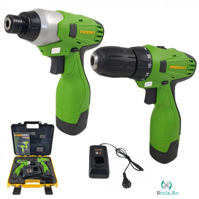 Set Autofiletanta Procraft PA168Li, cu acumulator + Pistol cheie cu impact Procraft PA168IPM, cu acumulator