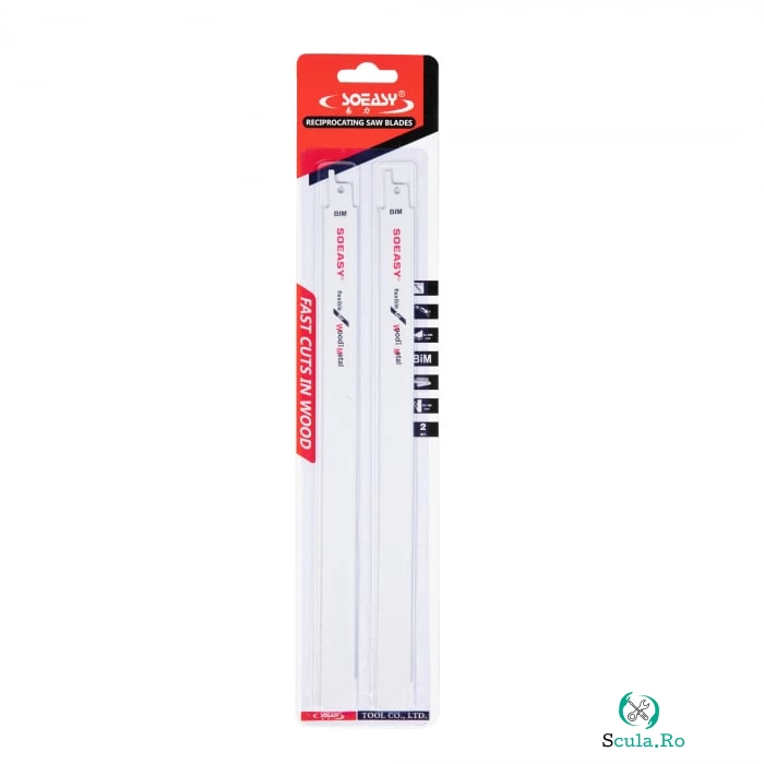 Set 2 lame pentru fierastrau pendular sabie 300x19x1.27 18TPI univ. BIM