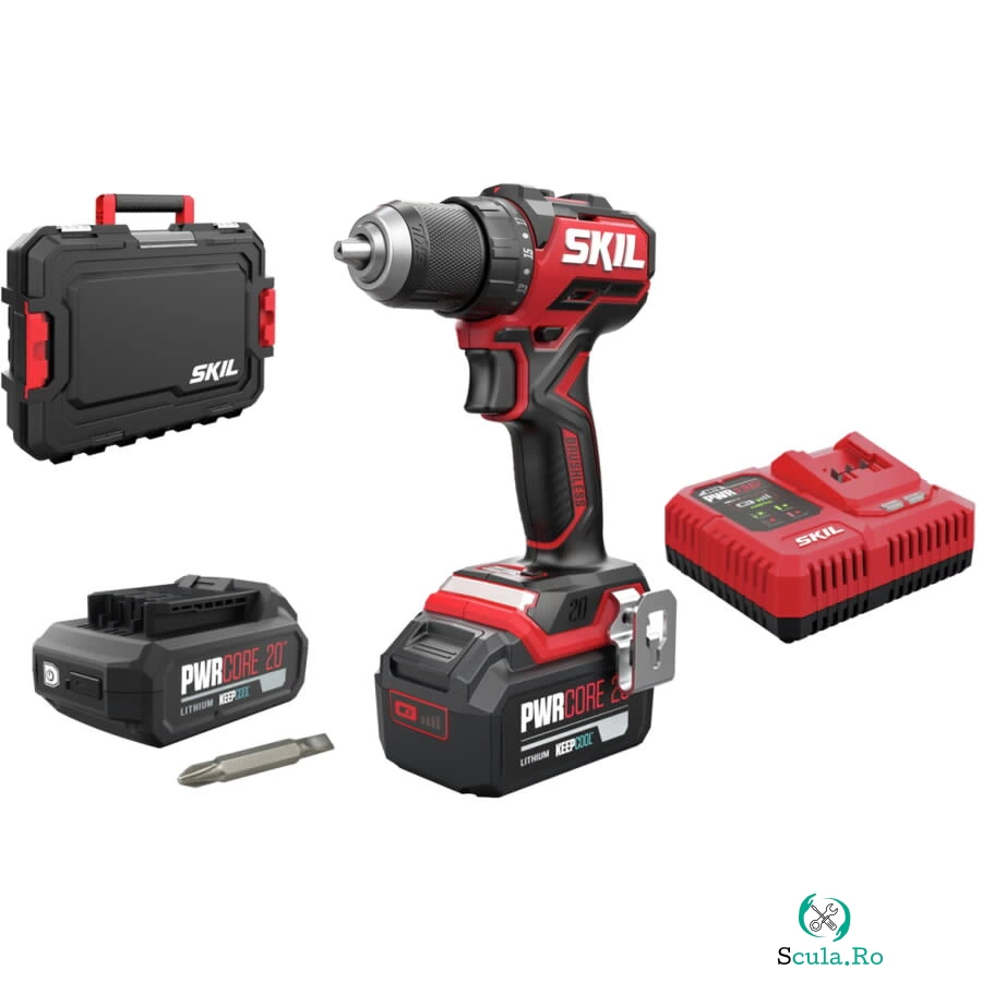Skil SKIL 3065 HA bormasina cu acumulator compact Brushless, turatie 0-500/0-1800 /min, cuplu 60 nm, geanta de transport, incarcator si 2xAccu