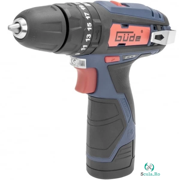 Masina de gaurit si insurubat cu acumulator BSB 12-201-20K Gude 58605, 12 V, 2 Ah