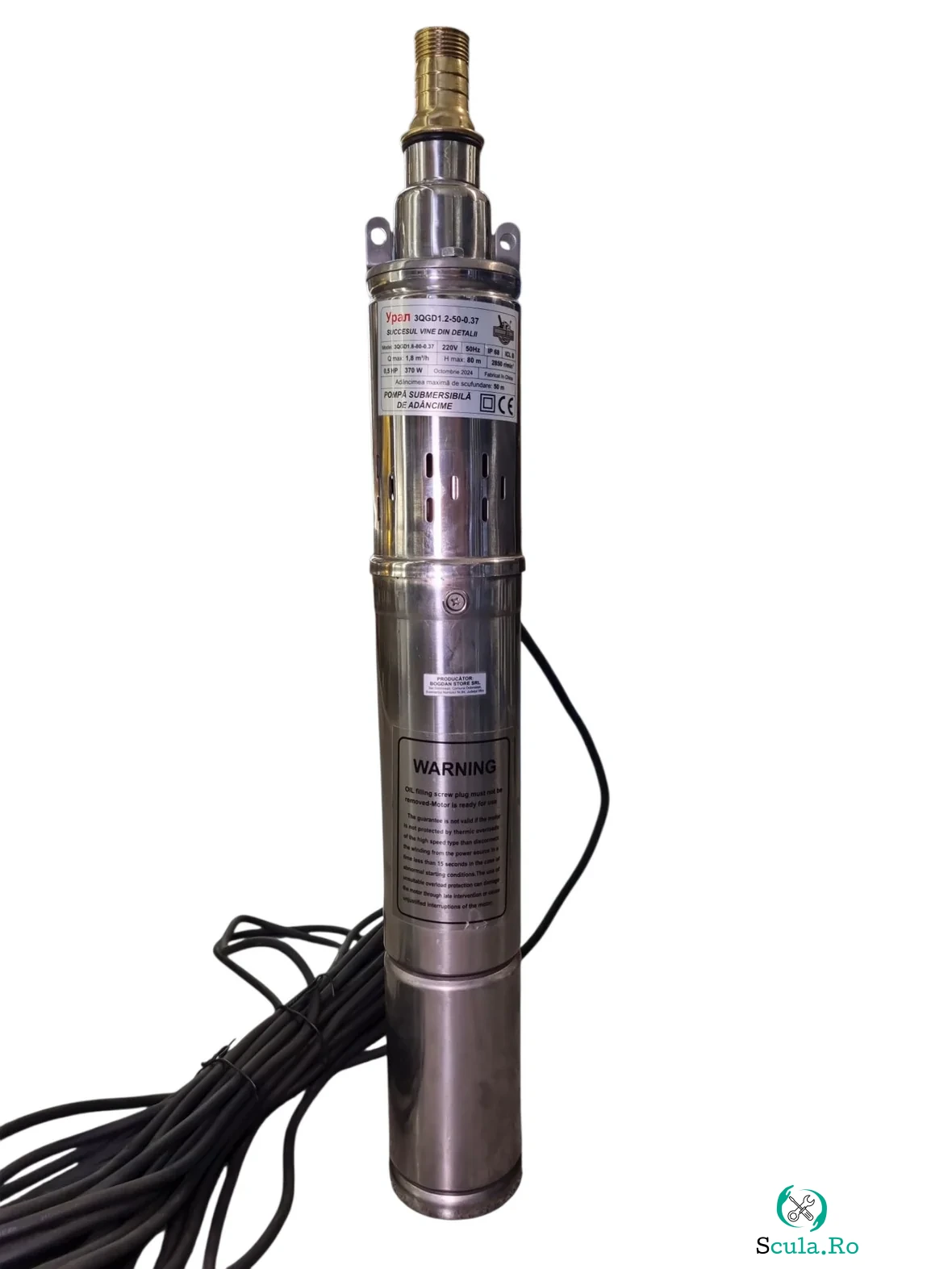 Pompa submersibila YPAN, 750W, Debit 1.8 m ³ h, Inaltime refulare 80m, Diametru 75mm