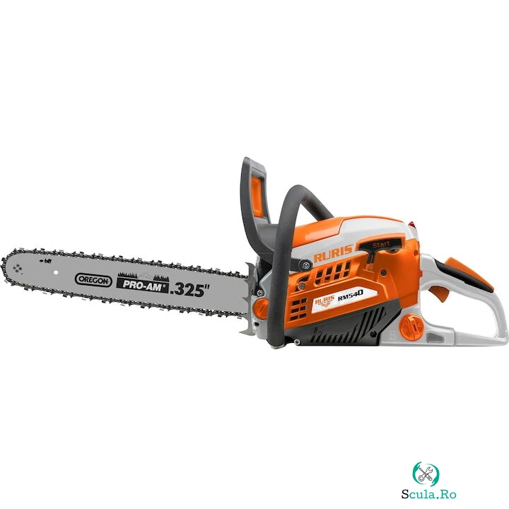 Ruris Motoferastrau Ruris RM540, drujba cu lant pe benzina, 3.6 CP, 54.3 cm3, 2 timpi, pornire manuala, 50 cm lungime sina, 520 ml, 0.325 1/5 tip lant