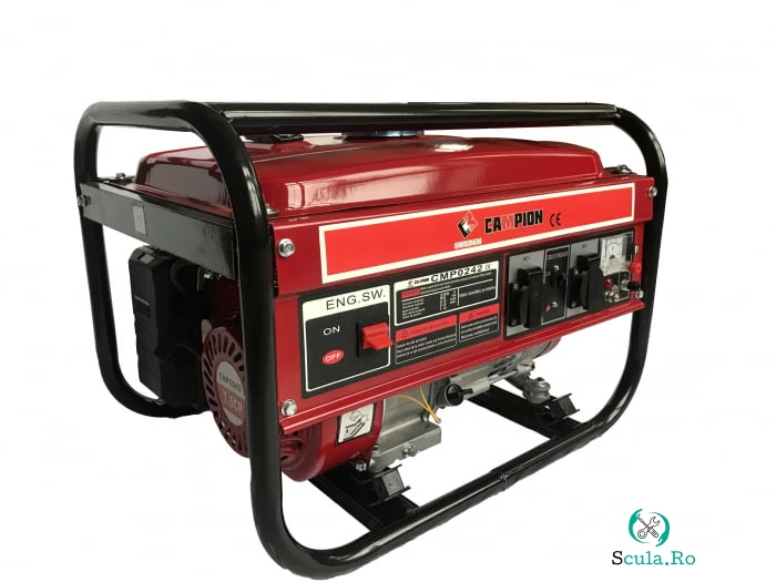 Generator electric pe benzina Campion CMP0242, 2.8KW, 3000RPM, Rosu Negru