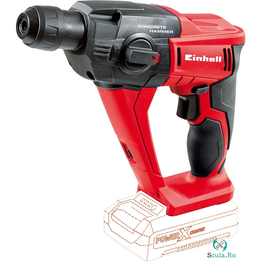 Einhell Ciocan rotopercutor Einhell TE-HD 18 Li - Solo, 18V, 1100 RPM, 1.2 J, fara acumulator/incarcator