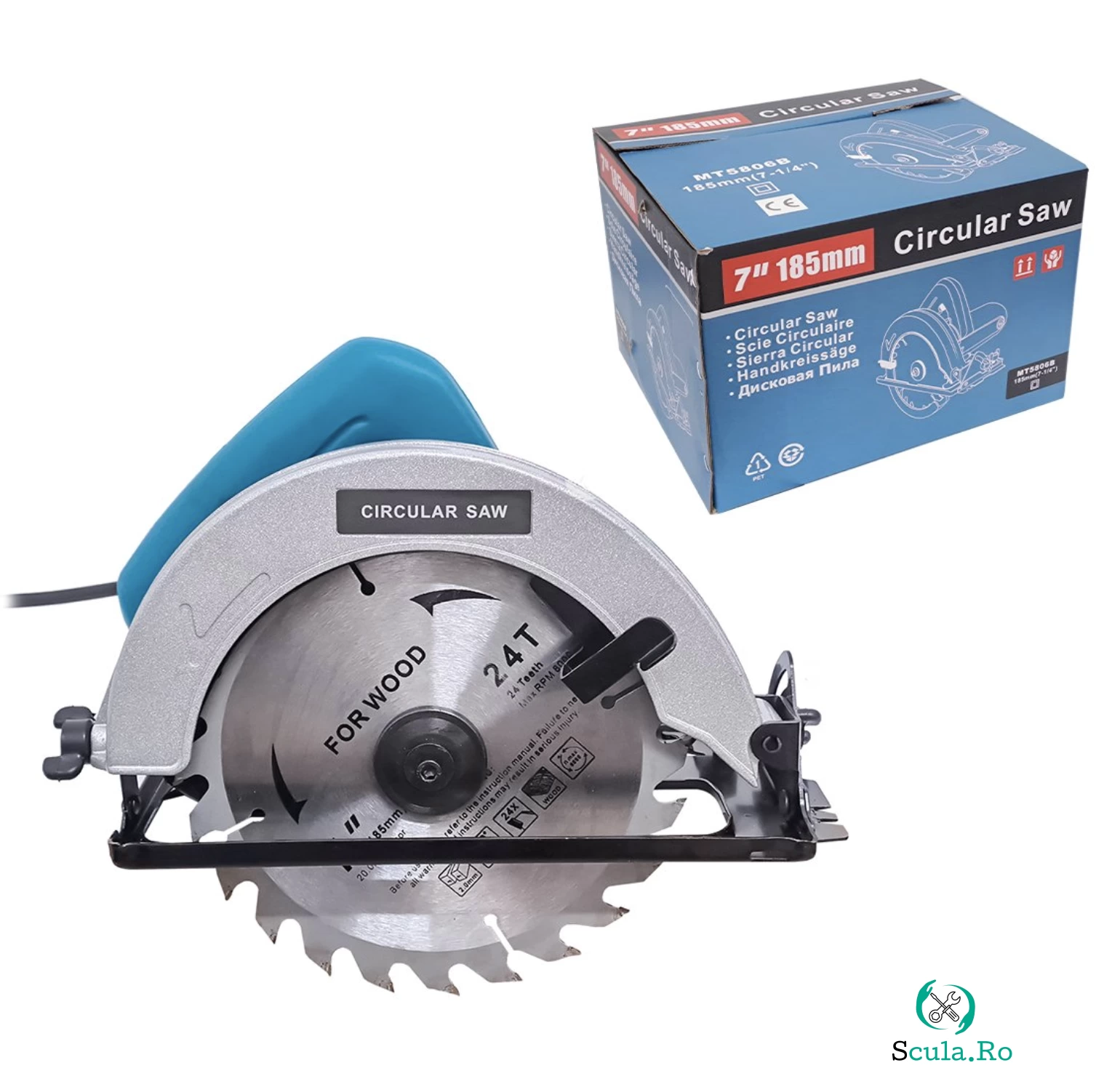 Fierastrau circular electric DDT 1050 W 5000 Rpm disc vidia 185 mm inclus