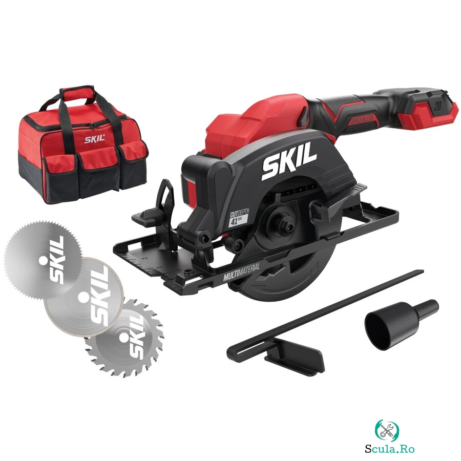 Skil SKIL 3540 FA Mini fierastrau cu acumulator „Compact brushless“, turatie 6000 /min, 3 discuri de schimb si geanta de transport, doar corpul la 757.73 lei ron