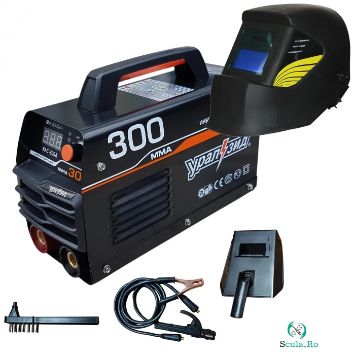 Aparat de Sudura - Invertor MMA 300A URALZID + Masca Automata,cu cristale lichide, Accesorii Incluse