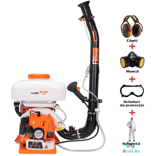 Ruris Atomizor Ruris A109S, 3 CP, 41.5 CC,pompa booster, 14 l capacitate rezervor solutie, kit echipament de lucru, kit protectie