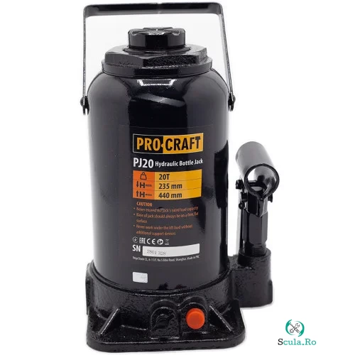 Cric hidraulic de carucior Procraft PJ20, Capacitate maxima 20 tone, Inaltime ridicare 440mm la 270.00 lei ron
