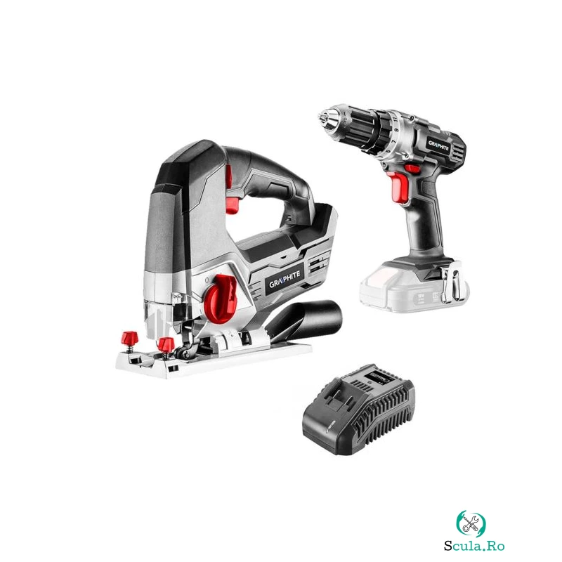 Fierastrau pendular, cu acumulator 2 Ah, incarcator 18V Li-ion 35 L + CADOU Masina de gaurit, Graphite Energy
