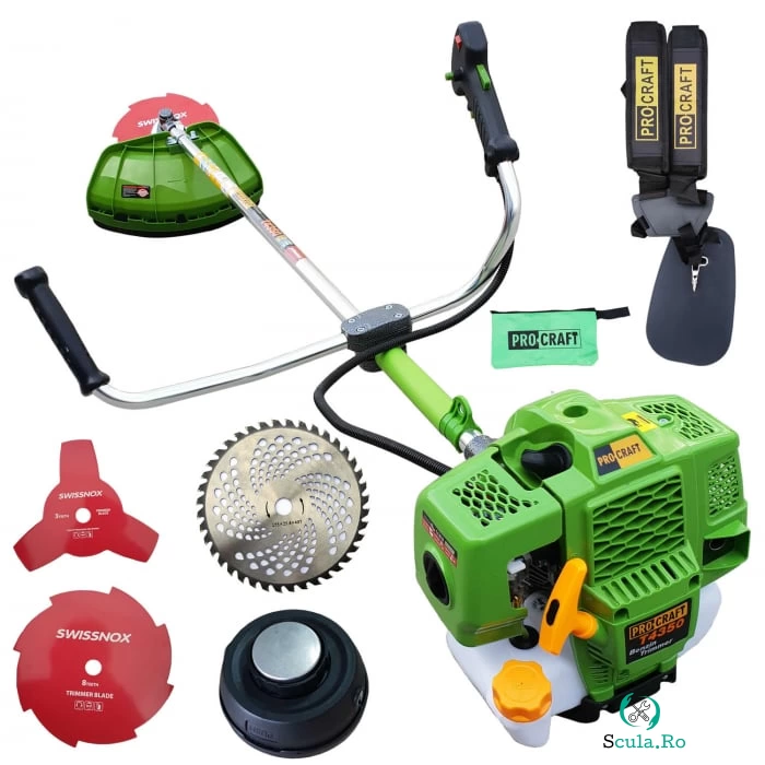 Motocoasa ProCraft 4350 Germany , 6CP, 58CC, 4 Sisteme de Taiere la 549.00 lei ron
