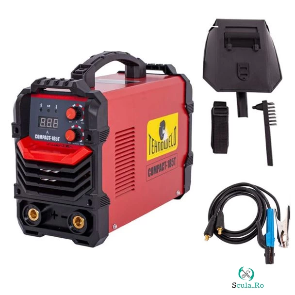 Invertor sudura MMA Tehnoweld COMPACT-185T, 180 A, electrozi 1.6-4 mm, cu accesorii la 679.00 lei ron