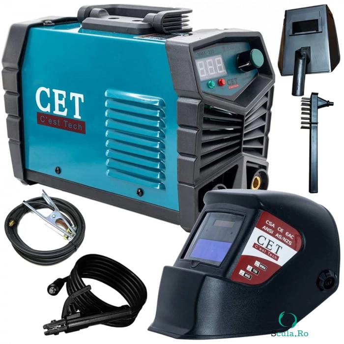 Aparat de sudura tip invertor CET MMA 250 P + Masca automata, afisaj electronic, cabluri 2 metri la 385.00 lei ron