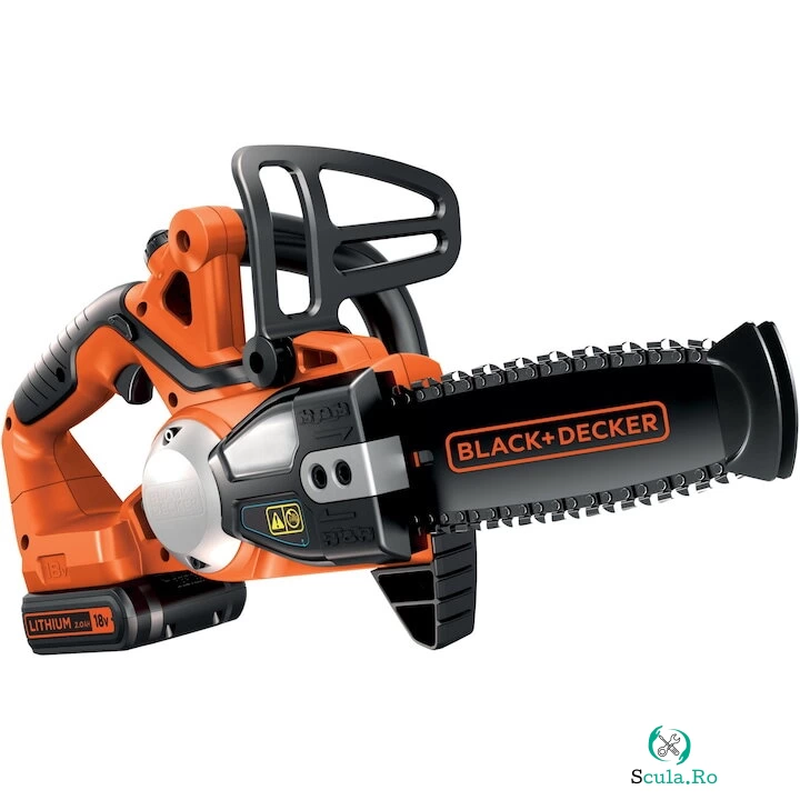 BLACK+DECKER Drujba (fierastrau electric) cu lant pe acumulator Black & Decker GKC1820L20, 18V, lama 20 cm, viteza lant 3.1 m/s, contine: incarcator + acumulator 18 V 2.0 Ah