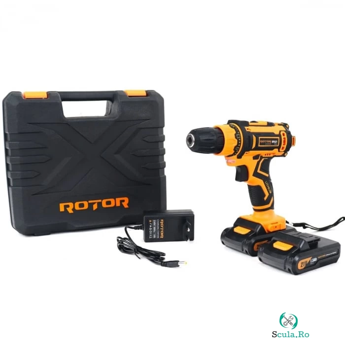 Autofiletanta cu 2 acumulatori Rotor, 21V 1.5Ah, 0-350 0-1350RPM, Cuplu maxim 30Nm