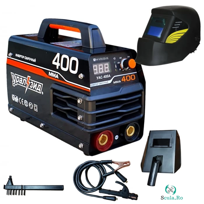 Aparat de Sudura - Invertor MMA 400A URALZID + Masca Automata cu cristale lichide, Accesorii Incluse