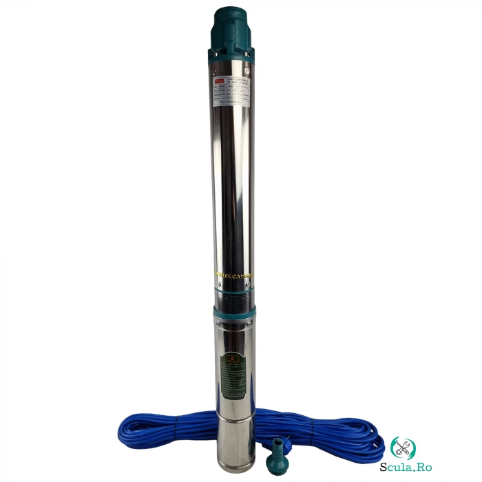 Pompa submersibila de mare adancime AquaMann Premium, 12 Turbine, 160metri, debit 10m ³ h, 30 metri cablu