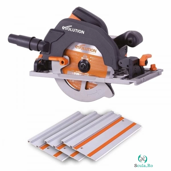 Fierastrau circular de mana cu sina de ghidaj R185CCSX EU Evolution 027-0003, 1600 W, O185 mm